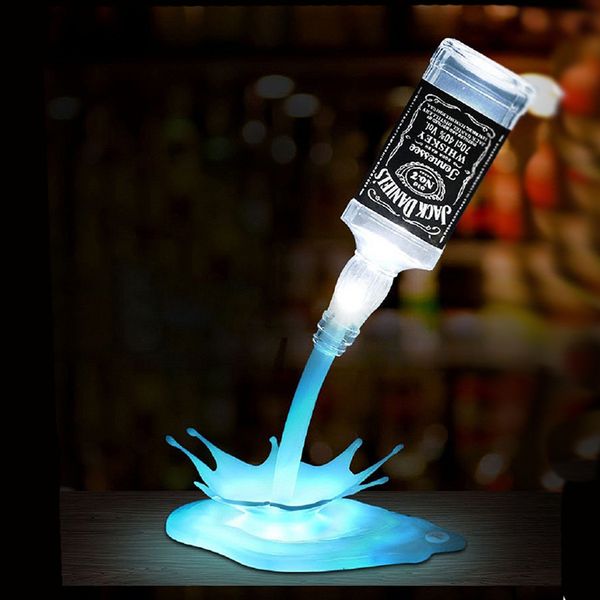 

night 3d pouring wine lamp design bedroom decor lights led colorful bedside atmosphere light for home christmas bar gift, Black