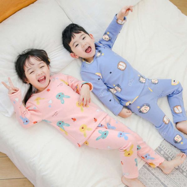 

and children's underwear set with plush thickened boys' pajamas winter girls' autumn pants baby warm cloth, Blue;red