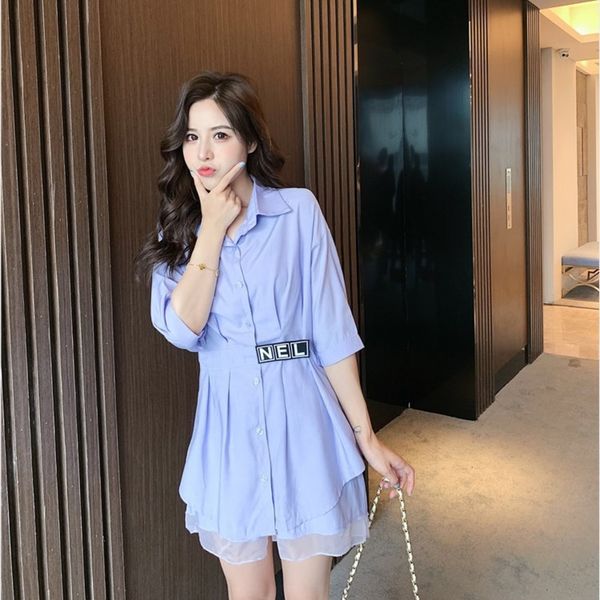 

qmln1 over 20 light 5 tencel shorts shirt shirt with wide leg shorts minus mature niche two-piece set suit celebrity internet 45l33, Gray