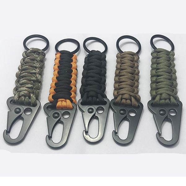 

edc rope keychain outdoor camping survival kit military parachute cord emergency knot key chain ring camping c jllhos