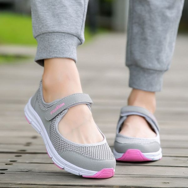 

mwy women breathable casual shoes new women's soft soles flat shoes fashion air mesh summer shoes female tenis feminino sneakers y20010, Black