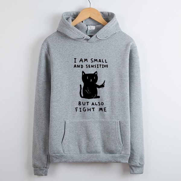 

i am small printed hoodies women pullover fleece loose sweatshirts for women black white with hoody girls hoodies hoodie femme1