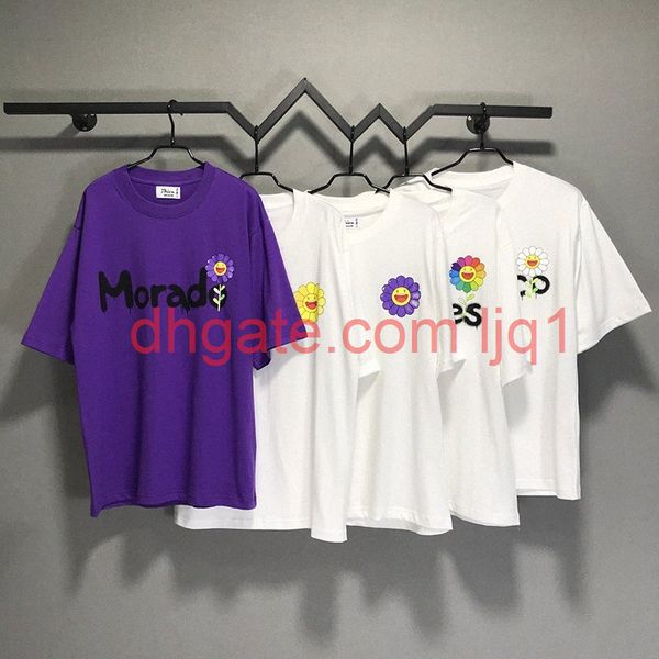 

sun flower j balvin takashi murakami t-shirt men women couple tees oversized 100% cotton t shirt men qkgi#, White;black