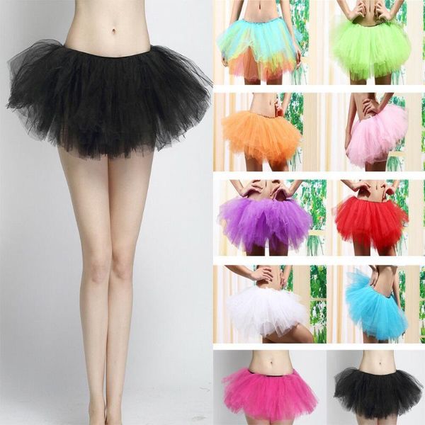 

stage wear tutu fluffy party skirt soft princess ballet pettiskirt women's dancewear1, Black;red
