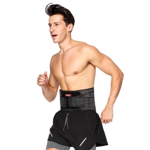 

waist support aolikes lumbar back strap compression springs supporting for men women bodybuilding gym fitness belt sport girdles1, Black;gray
