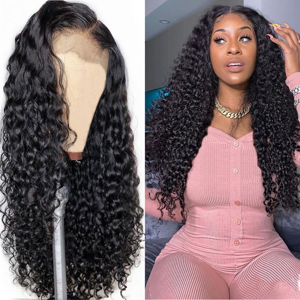 

kinky curly human hair wig 4x4 closure wig pre plucked lace frontal human hair wigs for black women remy peruvian wigs perruque, Black;brown