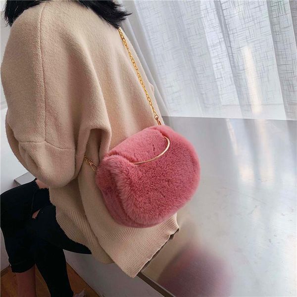 

evening bags women shoulder bag luxury plush handbags girls mini designer version wild small square messenger bolsa feminina1