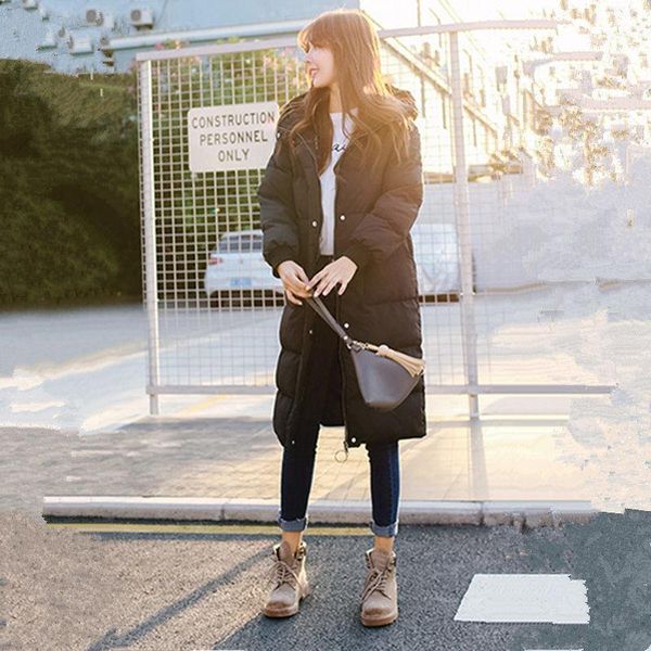 

women 2020 winter fashion casual outwear female oversized thick warm jacket hooded coat ladies cotton padded wadded parkas c671, Black