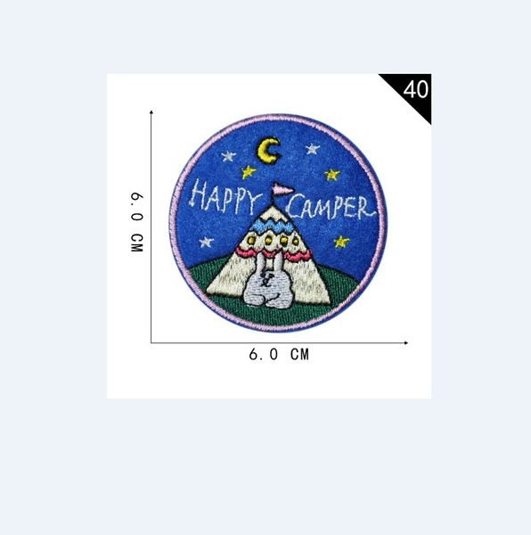 

cartoon sticker iron on patch embroidered clothes patches for clothing kids clothes jacket stickers garment appliques, Black