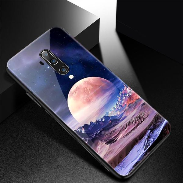 

luxury starry sky tempered glass phone case for oneplus 7t 7tpro 7 7pro 6 6t 5 5t colorful painted protection cover for bbyfbn bwkf