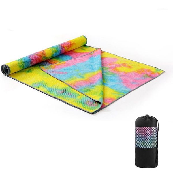 

183x63cm non-slip yoga towel soft travel sport fitness exercise yoga pilates mat tie-dye printed blanket mat1