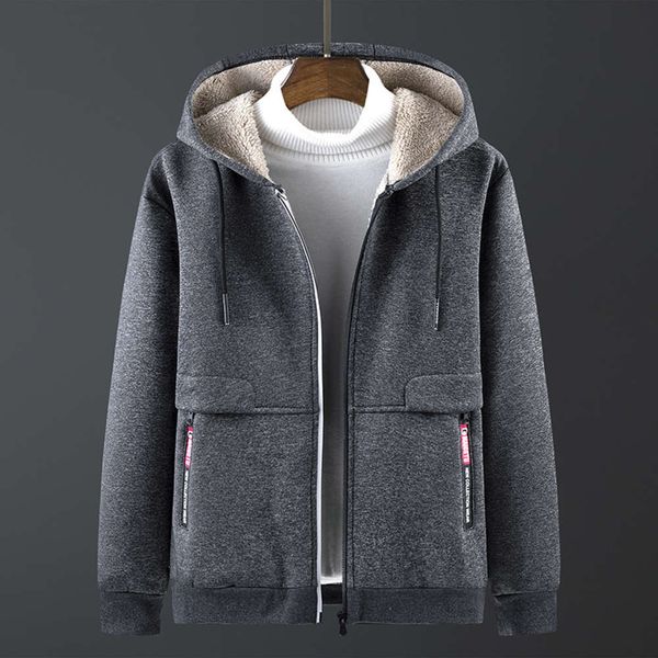 

2020 new winter hoods and plush coats for men, Black