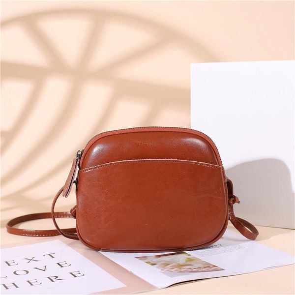 

cross body solid color 2021 retro genuine leather women handbags simply style crossbody shoulder messenger bags female small bag