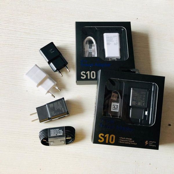 

oem adaptive fast зарядное устройство адаптер с usb-шнуром типа c кабель для samsung galaxy s10 s10 plus s9 s8 примечание 8 9 с розничным па