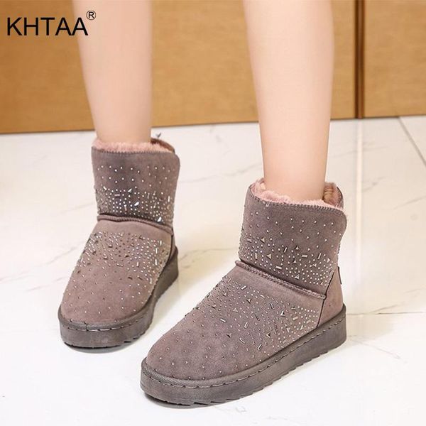 

women's winter ankle boots glitter shoes slip on ladies short boots rhinestone warm plush shoes female flat platform 2021 new, Black