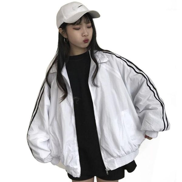 

svokor casual thin sports jacket loose zip cardigan women korean version harajuku short paragraph jacket1, Black;brown