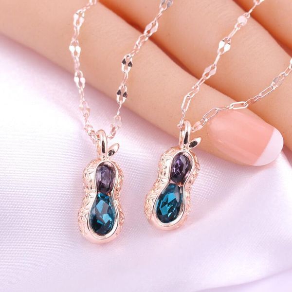 

арахис ожерелье шарма сплава лаки подвеска ключицы цепи ювелирных изделий аксессуары для женщин fs99, Silver