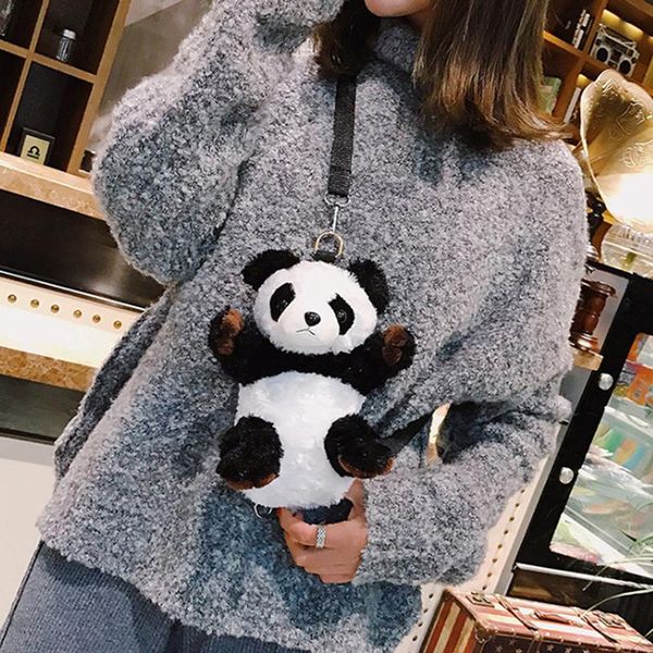 

3d панды сумки на плечо для женщин kawaii plush crosbody сумка новые девочки-подростки маленькие сумки