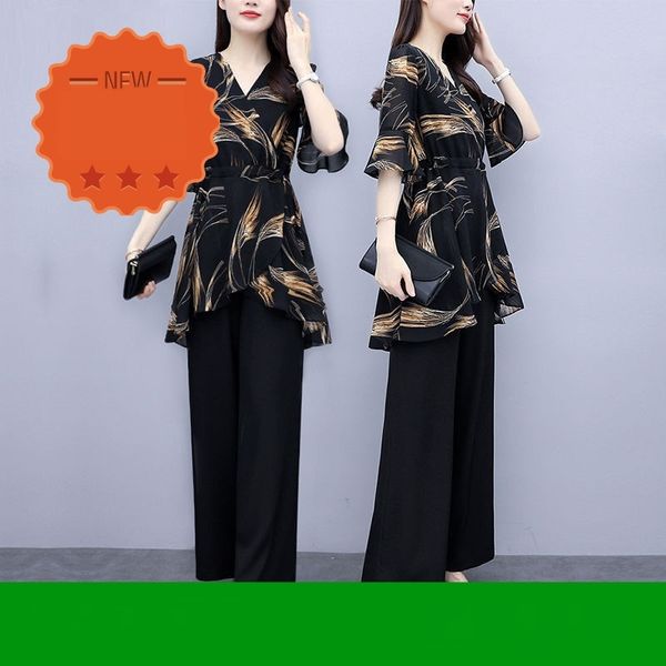 

women's wide two piece chiffon women's wide two piece suit chiffon suit 1h9nh, Gray