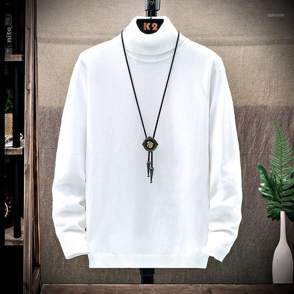 

new fall winter soft warm men knitted sweater cashmere turtleneck male pullovers high stretch slim fit men's christmas jumper1, White;black