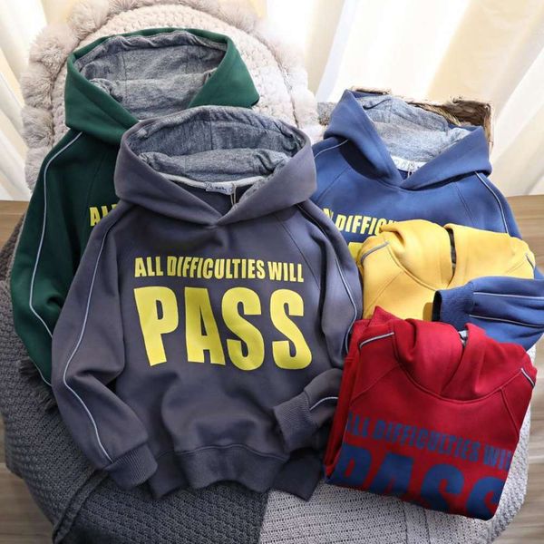 

all boys' and thickened one sweater autumn cashmere hoodie winter new zhongda children's wear in 2020, Black