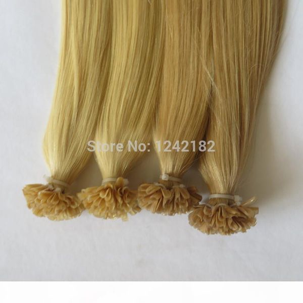 

estgrade 6a unprocessed virgin malaysian straight hair 100g #613 bleach blonde human hair extensions keratin u-tip 100s, Black