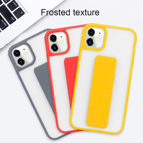 

wristband bracket phone case for iphone 12 11 pro max xs xr xs max 7 8 plus with stand function frosted transparent cover