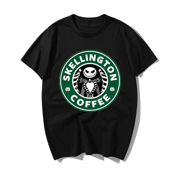 

funny halloween town the nightmare jack skellington coffee print summer cool hip hop streetwear hooded sweatshirt hoodie men t shirt