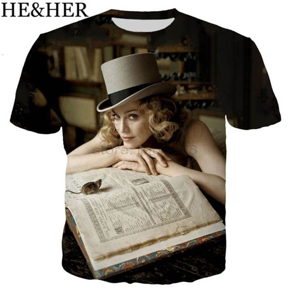 

singer madonna style 3d print shirts kawaii horror graphic men clothing