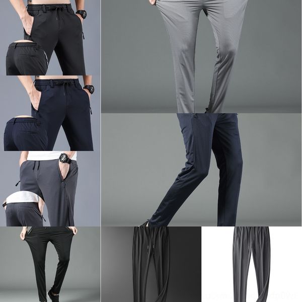 

bkrwt 2020 sports ice silk men's casual sports hollow-out straight loose mesh thin pants fitness casual men's quick-drying pants h, Blue