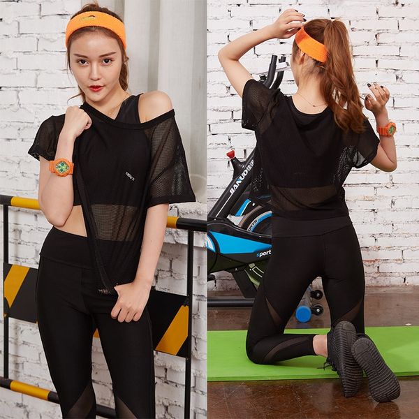 

2020 spring and summer yoga summer yoga suit suitwomen's gym running slim three piece fitness suit rbwhe, Gray