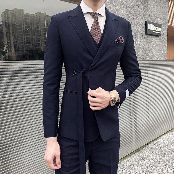 

2020 dress men's thin 3 elastic fabric hombre suits tuxedo autumn suit s2k5, White;black