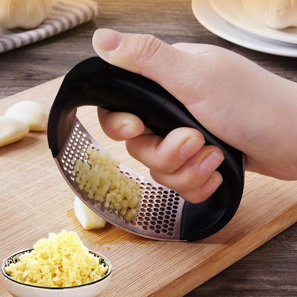 

multi-function manual garlic presser curved garlic grinding slicer chopper stainless steel garlic presses cooking gadg bbyqdd
