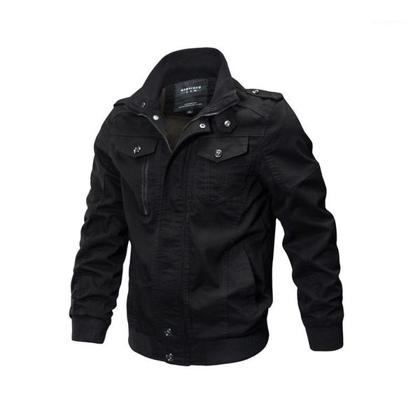 

army bomber jacket men spring autumn winter outwear casual cotton windbreaker tactical flight jacket coat plus size 6xl1, Black;brown