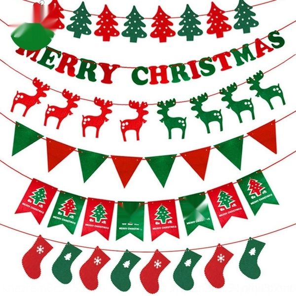 

cdg0n -pulling felt layout christmashanging shop scene cloth decorative color christmas flag-pulling cloth felt flag color decorative flag-h