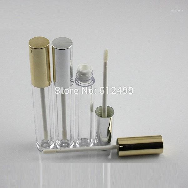 

10/30/50pcs 6ml empty makeup diy lip gloss bottle cylindrical gold/silver cap labial glair tube cosmetic refillable bottles1