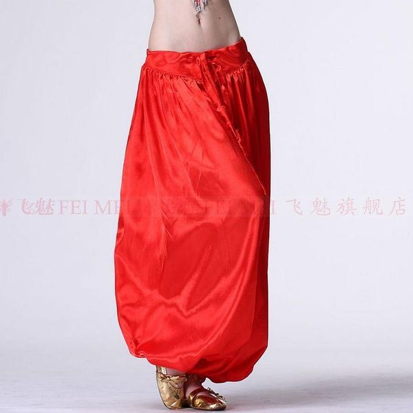 

new belly dance costumes senior stain belly dance pants for women lantern trousers1, Black;red