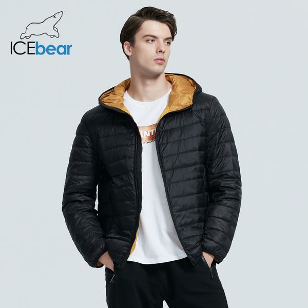 

icebear new lightweight men's down coat stylish casual men jacket male hooded apparel brand men clothing mwy19998d 201013, Black