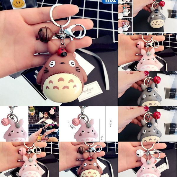 

factoryi0mecute factoryr4kmcat chain fashion kawaii keychains kitten key ring anime totoro keychain creative trinket charm women gi, Silver