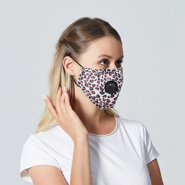 

dust outdoor face cyling protective masks leopard breathable valve anti fog washable mask dda107
