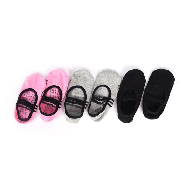 

1pair women dance socks anti slip cotton yoga socks ladies sport pilates ballet black pink gray