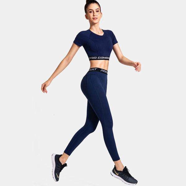 

gym autumn tights new running splicing women's yoga two piece suit, Gray