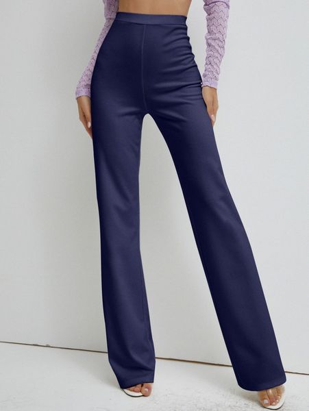 

sbetro high waist solid straight pants z3bt#, Black;white