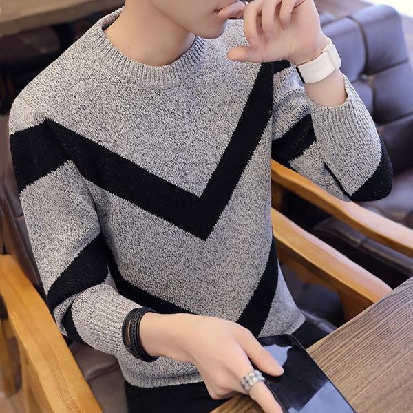 

printed sweater men's autumn winter new korean round neck t-shirt student comfort fashion trend college fashion men's wear hot, White;black