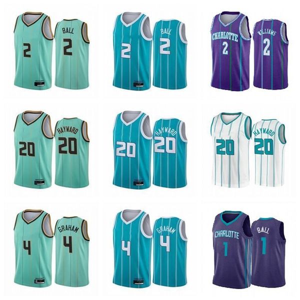 

gordon hayward 1 ball men pick 2 lamelo ball jersey mint green blue white new city basketball edition man good quality, Black;red