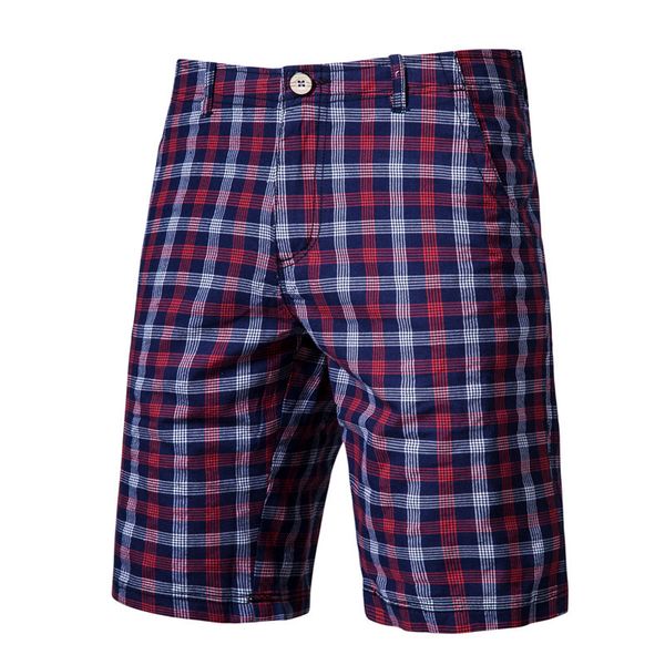 

summer plaid 100% cotton fitness men short pants casual social style knee length male shorts kg-408, White;black