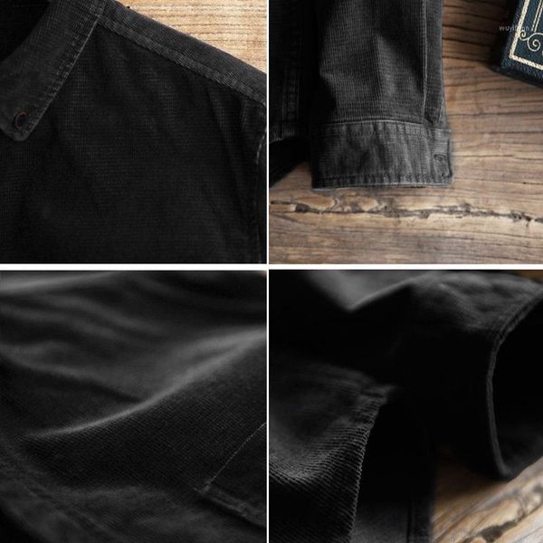 

mens plus size long sleeve lapel collar button jacket loose pocket outwear coat1, Black;brown