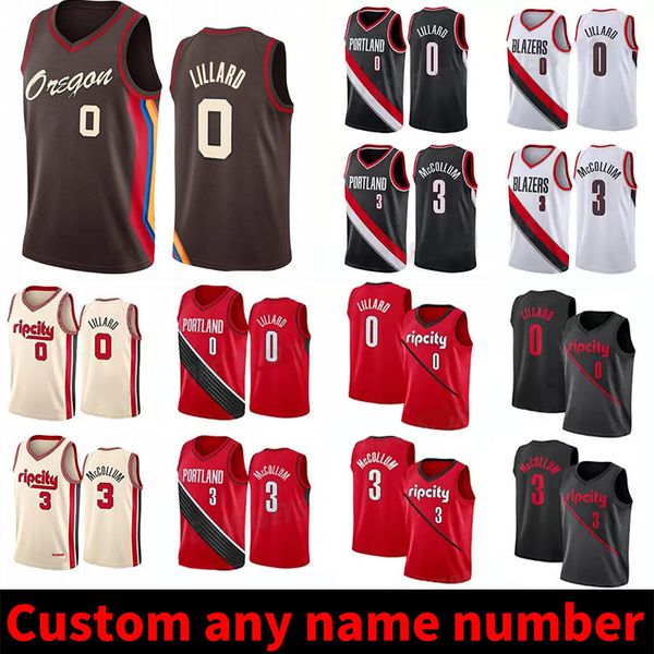 

damian 0 lillard cj 3 mccollum basketball jersey 75th anniversary retro norman 24 powell clyde 22 drexler red white black grey vintage shirt, Black;red