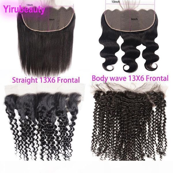 

brazilian virgin hair 13x6 lace frontal straight body wave deep wave kinky curly peruvian indian malaysian human hair 13 by 6 lace closure, Black;brown