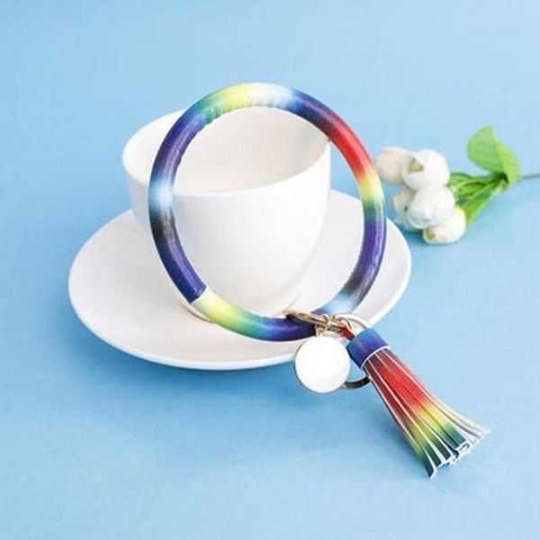 

fashion ring pu leathe tassel keychain gifts for women llaveros mujer car bag accessories keyring jewelry accessory ch3594 h qyleqh